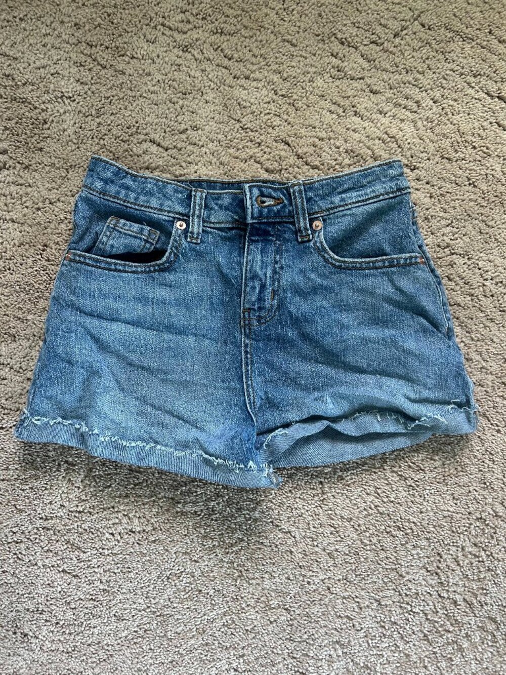 Wild Fable High Rise Rolled Cuff Medium Wash Denim Shorts